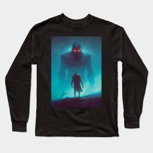 Giant in the Fog | Ominous Painting | Horror Fiction Art | Surrealism Artist | Dark Fantasy Style | Mysterious Giant in the Mist Long Sleeve T-Shirt